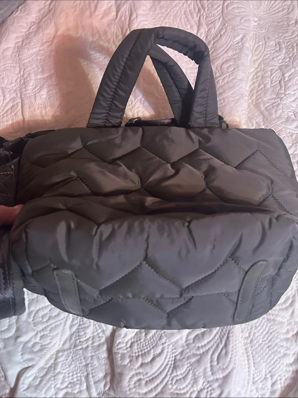 Skechers Quilted Hunter Green Crossbody Puffer Bag